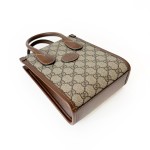 古驰 Retro 系列 GG Supreme 老花拼皮迷你托特包